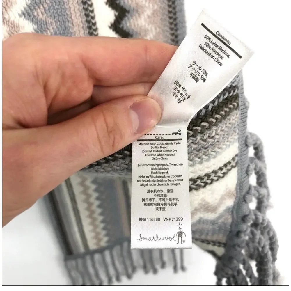 SMARTWOOL Pine Lake Chevron Scarf Grey